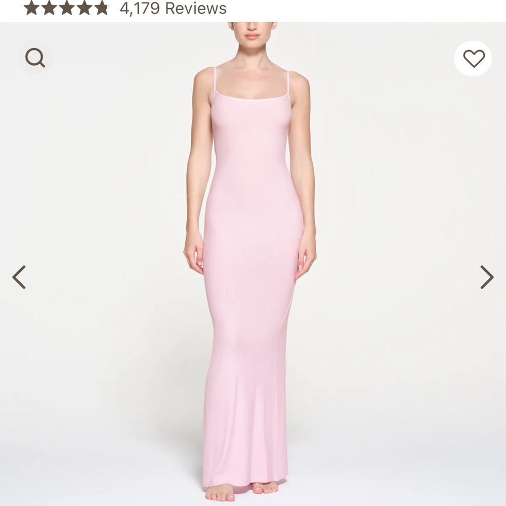 Skims SOLDOUT limited edition light pink soft lounge slip dress.